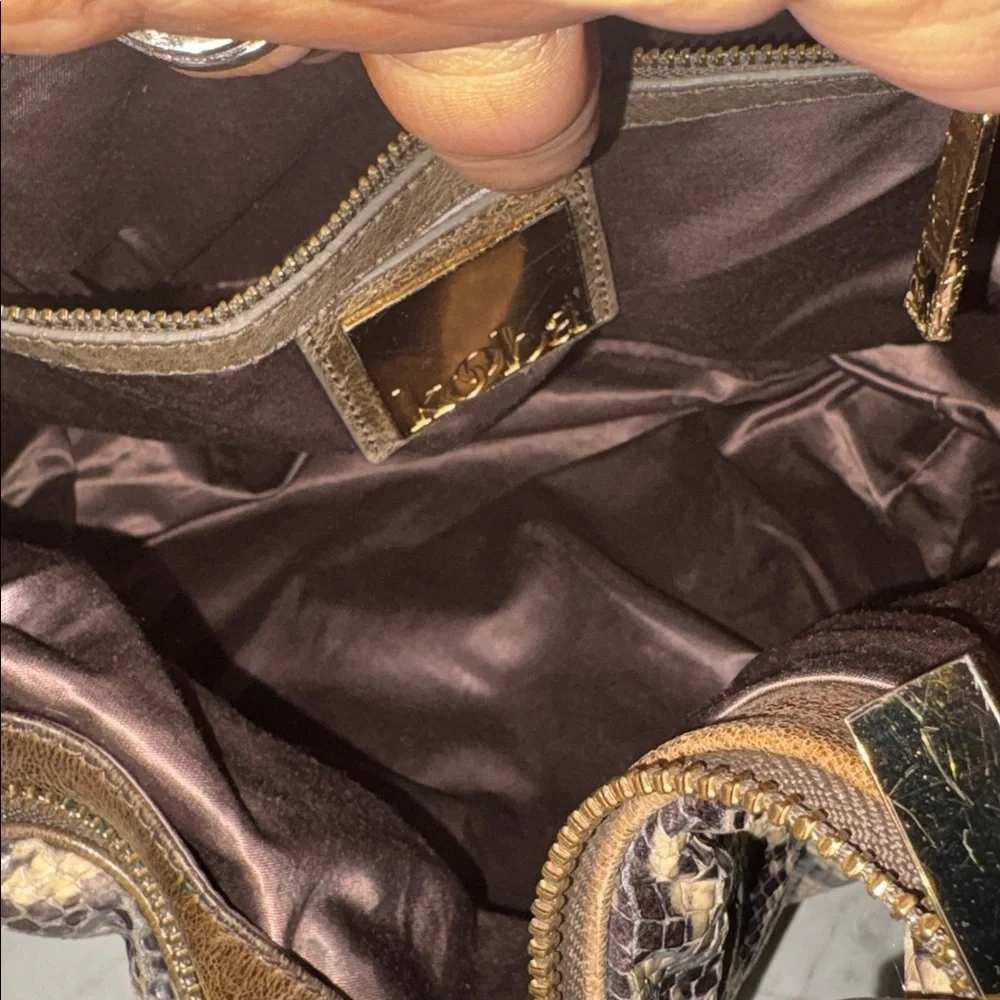 Y2K style chunky KOOBA Python Snakeskin leather bag -